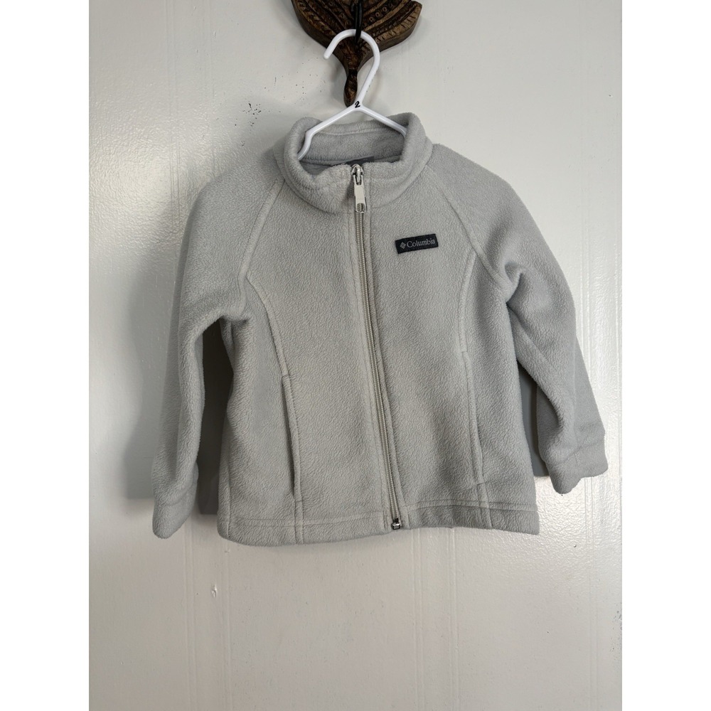 Columbia Toddler Fleece Light Gray Jacket‎ Zip Up 2T Gender Neutral